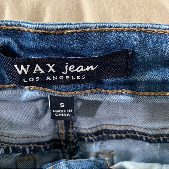 Wax Jean Destructed Mini Skirt Small - Picture 3 of 6